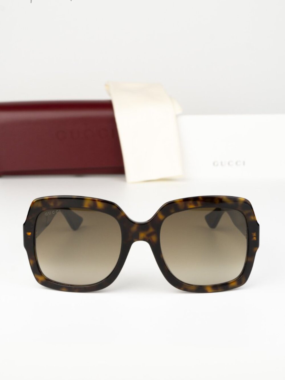 Gucci Women Sunglasses Havana Brown Gradient Square GG0036S 004 NEW AUTHENTIC - Picture 2 of 8